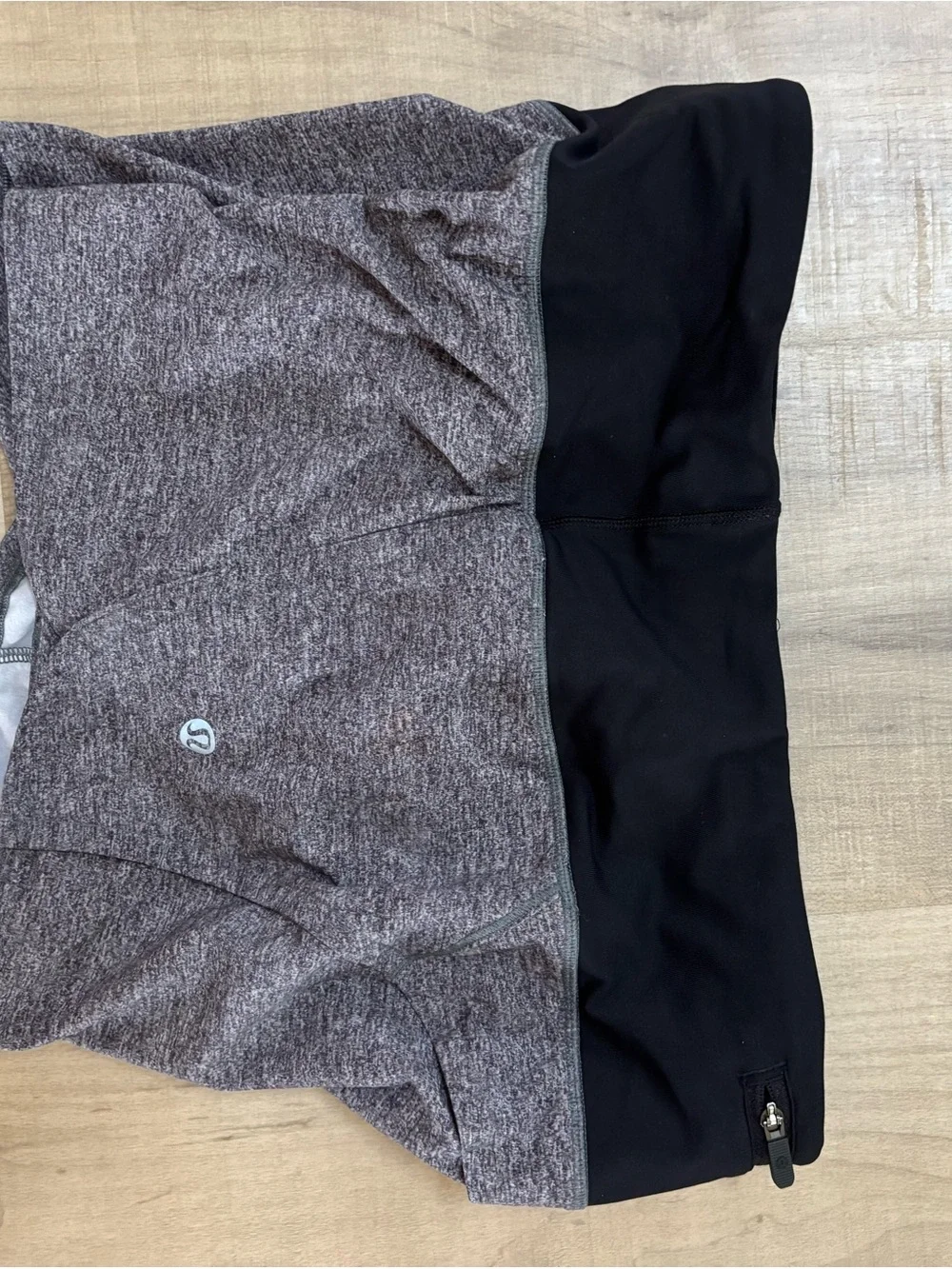 lululemon athletica Black Waistband Heather Gray Athletic Shorts